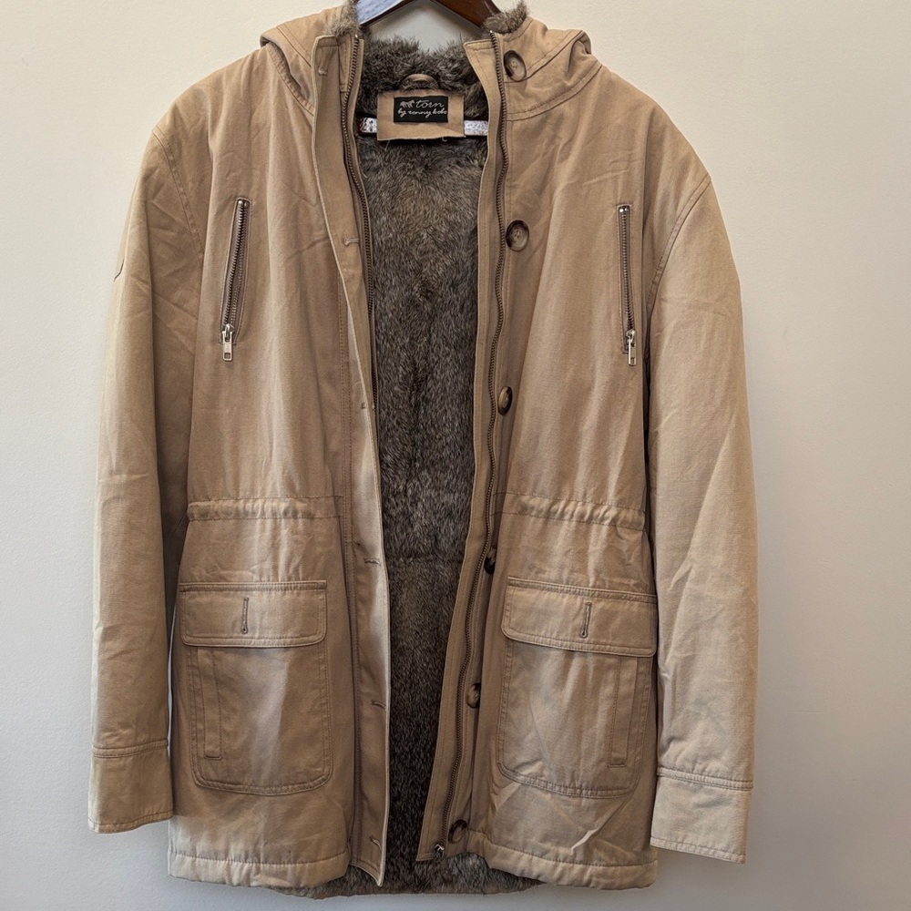 Torn by Ronny Kobo Tan Pea Coat